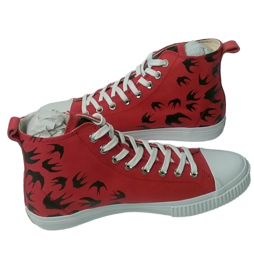 MCQ by Alexander McQueen Shoes Men's 10 Women 12 Swallow Swarm High-top Sneakers - Picture 3 of 10